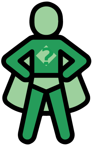 Inquiring Green superhero