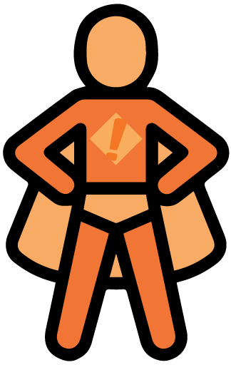 Resourceful Orange superhero